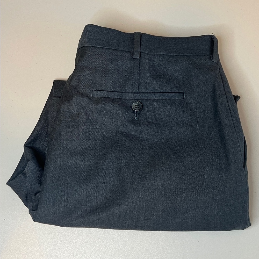 Perry Ellis Flat Front Dress Pant Dark Gray Size 36